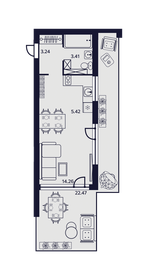 Квартира 48,8 м², 1-комнатные - изображение 1