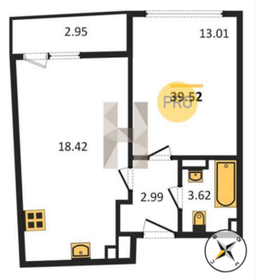 33 м², квартира-студия 3 780 000 ₽ - изображение 34