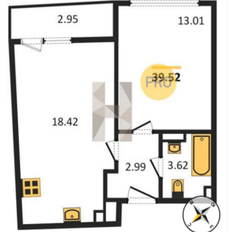 Квартира 39,5 м², 1-комнатная - изображение 4