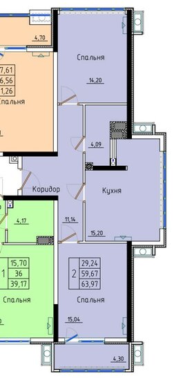 64 м², 2-комнатная квартира 6 716 850 ₽ - изображение 44