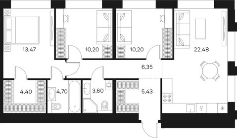 Квартира 80,8 м², 4-комнатная - изображение 1