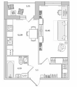 Квартира 41,6 м², 1-комнатная - изображение 1