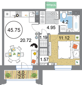 41 м², 1-комнатная квартира 11 999 000 ₽ - изображение 69