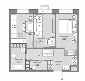 42,8 м², 2-комнатная квартира 8 000 000 ₽ - изображение 77