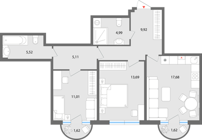 69,4 м², 3-комнатная квартира 9 680 000 ₽ - изображение 8