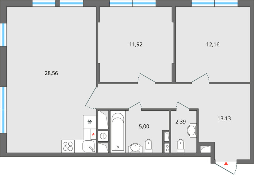 73,2 м², 3-комнатная квартира 8 087 836 ₽ - изображение 1