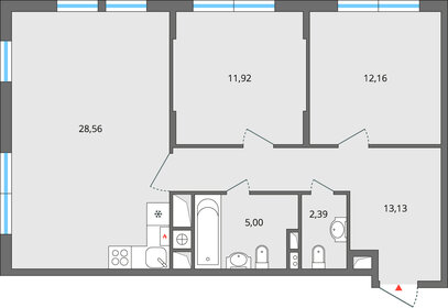 69,4 м², 3-комнатная квартира 9 680 000 ₽ - изображение 23