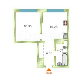 Квартира 30 м², 1-комнатная - изображение 1