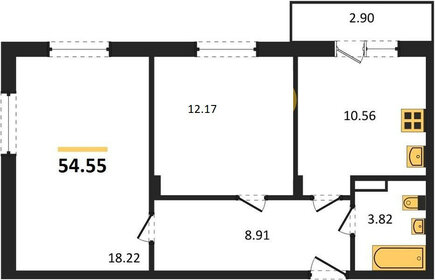 57,7 м², 2-комнатная квартира 4 271 280 ₽ - изображение 11