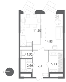 43,8 м², 1-комнатная квартира 6 093 760 ₽ - изображение 19