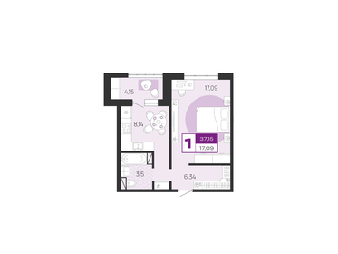 37,2 м², 1-комнатная квартира 2 563 350 ₽ - изображение 65