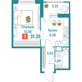 31 м², 1-комнатная квартира 6 150 000 ₽ - изображение 60