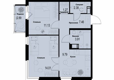 54,1 м², 2-комнатная квартира 8 203 984 ₽ - изображение 12