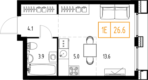 25,7 м², квартира-студия 6 351 036 ₽ - изображение 33