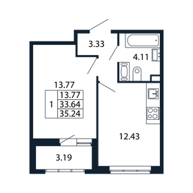 33 м², 2-комнатная квартира 8 495 000 ₽ - изображение 64