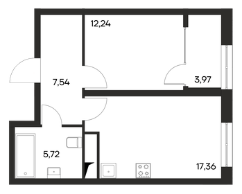 46,8 м², 1-комнатная квартира 6 556 200 ₽ - изображение 23