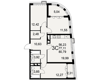 78,6 м², 3-комнатная квартира 8 490 000 ₽ - изображение 67