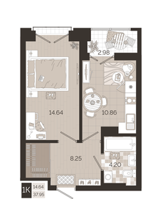 Квартира 38 м², 1-комнатная - изображение 1