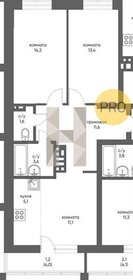 Квартира 61,8 м², 2-комнатная - изображение 1