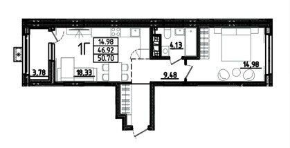 Квартира 50 м², 2-комнатная - изображение 1