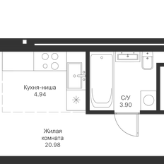 Квартира 30,5 м², студия - изображение 3