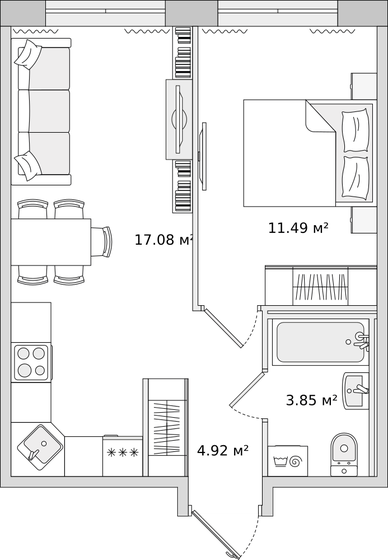 37,3 м², 1-комнатная квартира 6 749 276 ₽ - изображение 51