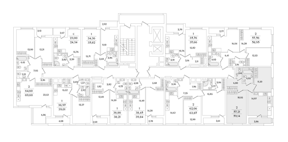 Квартира 59,1 м², 2-комнатная - изображение 2