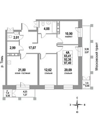 96,5 м², 3-комнатная квартира 15 500 000 ₽ - изображение 86