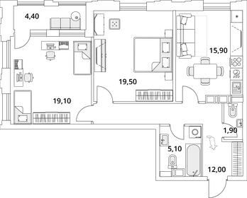 74,6 м², 2-комнатная квартира 17 264 820 ₽ - изображение 20