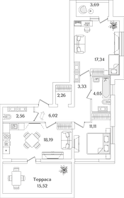 72,1 м², 2-комнатная квартира 19 659 632 ₽ - изображение 20