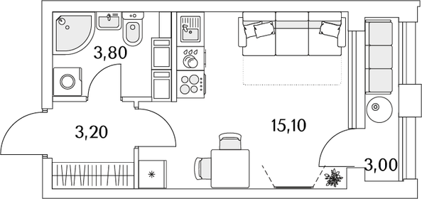 24 м², квартира-студия 4 800 000 ₽ - изображение 116