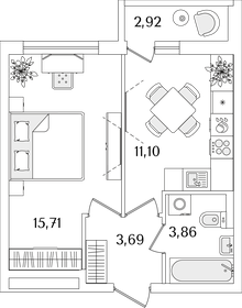 34,5 м², 1-комнатная квартира 5 499 000 ₽ - изображение 77