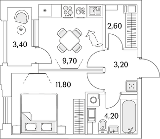 30,9 м², 1-комнатная квартира 8 200 000 ₽ - изображение 92