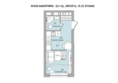 Квартира 20,4 м², 1-комнатная - изображение 1