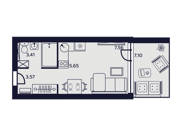 19,5 м², 1-комнатная квартира 5 700 000 ₽ - изображение 60