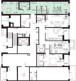 53,1 м², 1-комнатная квартира 30 370 000 ₽ - изображение 141