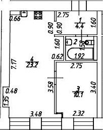 Квартира 40,7 м², 1-комнатная - изображение 1