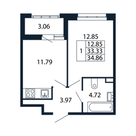 28,2 м², 1-комнатная квартира 7 950 000 ₽ - изображение 3