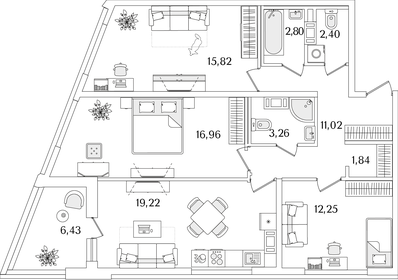 167,2 м², 4-комнатная квартира 45 000 000 ₽ - изображение 101