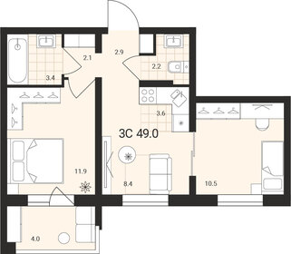49 м², 3-комнатная квартира 4 900 000 ₽ - изображение 40