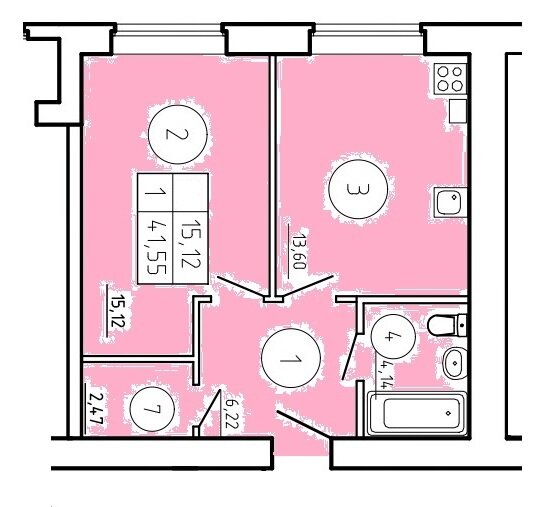 41,6 м², 1-комнатная квартира 3 265 000 ₽ - изображение 51