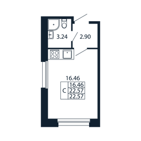 Квартира 22,6 м², студия - изображение 4