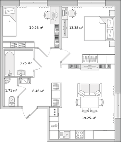 57,5 м², 2-комнатная квартира 8 300 000 ₽ - изображение 61