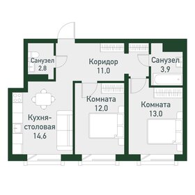 56,8 м², 2-комнатная квартира 6 800 000 ₽ - изображение 41