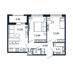 49,8 м², 2-комнатная квартира 10 190 000 ₽ - изображение 136