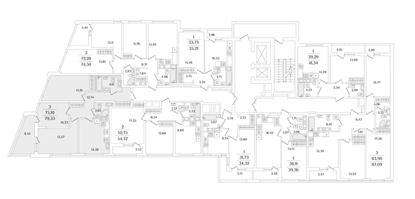 Квартира 79,3 м², 3-комнатная - изображение 2