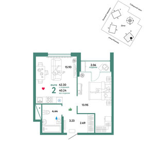 44 м², 2-комнатная квартира 7 599 000 ₽ - изображение 96