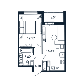 38,3 м², 1-комнатная квартира 7 263 888 ₽ - изображение 94