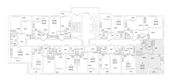 59,1 м², 2-комнатная квартира 14 524 604 ₽ - изображение 21