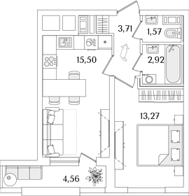 39,9 м², 1-комнатная квартира 11 657 523 ₽ - изображение 26